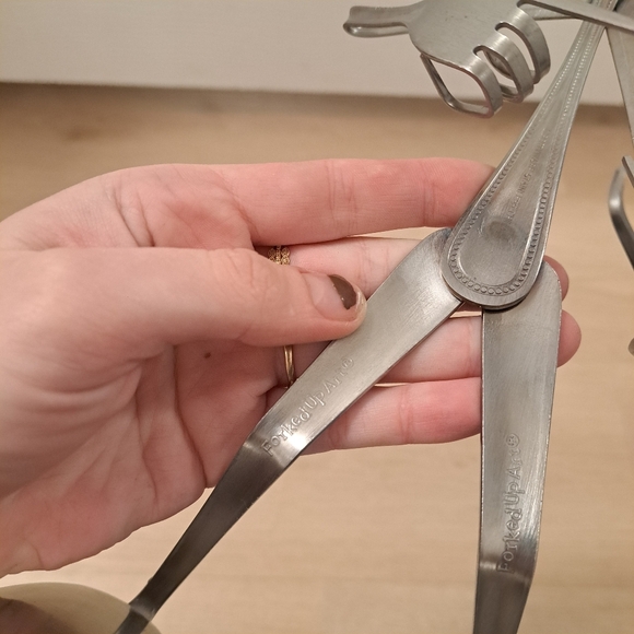 Forked Up Art Stainless Steel Spoons & Forks Business Card Holder Figurine Man - Picture 4 of 6